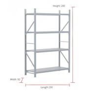 Global House HUMMER ชั้นวางของอเนกประสงค์เหล็ก 4 ชั้น 50x200x200 ซม. UZY008-1-WH สีขาว รับประกันของเ