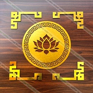 Lotus flower stickers for altar decoration, 3mm thick, mirror gold Alu material Altar decoration Fen