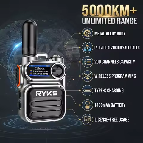 Rugged Metal 4G Network Global 4G Walkie Talkie Long Range Poc Radio Unlimited Range Group Call For 