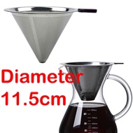 One Two Cups V60 Coffee Filter Diameter 11.5cm Cone Coffee Filter Small F-401 Stainless