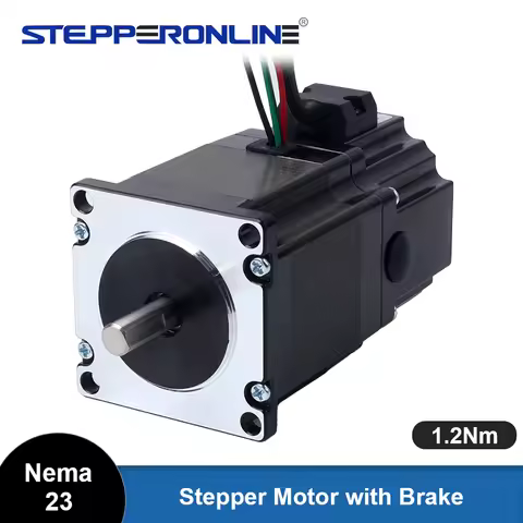 STEPPERONLINE Nema 23 Stepper Motor 1.2Nm 4A 96mm with 24V 4.5W Electromagnetic Brake for CNC Machin