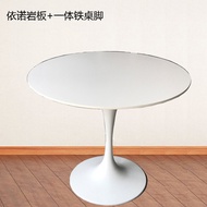 HY-6/Nordic Tulip Pure White Enuo Stone Plate Dining Table Modern Simple Home Small Apartment Dining Marble round Table