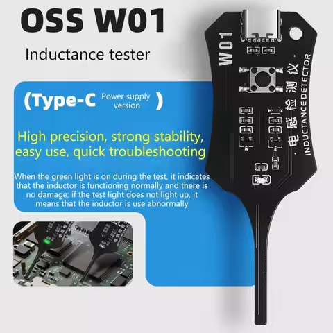 OSS W01 Type-C Motherboard Inductor Tester Quickly Identify Faulty Coils Phone Tablet Laptoportable 