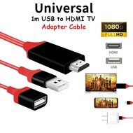 Universal Adapter Cable 1m HDMI Cable Phone to TV 1080P Android/Phone/Type-C 3 in 1 Micro USB/Type-C