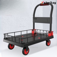 Multi Functional Trolley Thickened Folding Cart Trolley Silent Wheel Trolley Cart kejier3.sg