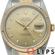 勞力士 Datejust 男士腕錶 10P 鑲鑽 Datejust 男士腕錶 16233G(X) K18YG/SS 香檳色顏色1991 年產，成色極佳 [二手]