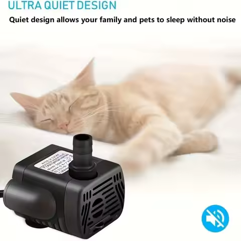 Silent USB Powered Fountain Water Pump - Submersible, 3W Dc, 200L/H Flow, Durable Abs Shell