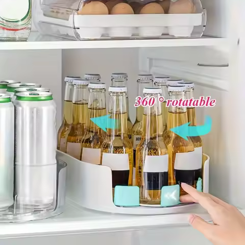 360° Turntable Refrigerator Organizer and Storage Tray for Fridge Rectangular Fridge Organizer Bever