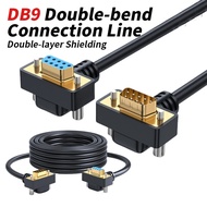Double Bend DB9 Data Cable RS232 Connection COM Extension Line 90 Degree Elbow 9pin Male to Female C
