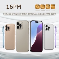 3G Network NEW XS16PM Smartphone 6.7inch  8GB+256GB 50MP+108MP Battery 8000mAh