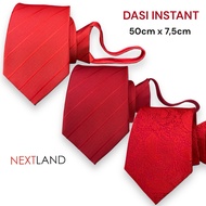 MERAH Nextland - INSTANT RED TIE IMMEDIATELY WEAR ZIPPER TIE MEN'S RED TIE