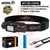 BORUiT HP340 Powerful LED Headlamp Type-C 18650 3.7V Li-ion Rechargeable Headlight Waterproof Campin