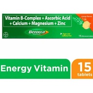 Berocca Performance Orange 15 Tablets Vitamin B-Complex + Ascorbic Acid + Calcium + Magnesium + Zinc