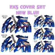 EX5 /EX5 DREAM NEW BLUE BODY COVER SET SIAP STICKER + TANK COVERSET STRIPE (11) (12) (13) (14) (15) 