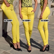 AB Skinny สีเหลืองสด ของแท้ จากเพจดัง 300,000 Like กางเกง AB สกินนี่ยีนส์ ผู้หญิง