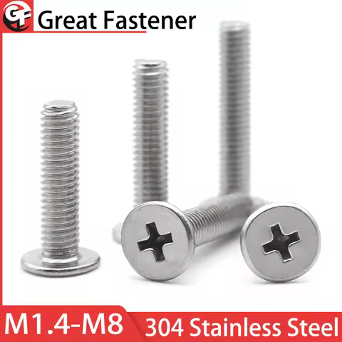 5-20pcs 304 Stainless Steel M1.4 M1.6 M2 M2.5 M3 M4 M5 M6 M8 CM Cross Phillips Ultra Thin Super Low