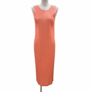 成色極佳 ◇ 三宅一生PLEATS PLEASE PLEASE 25SS PP51JH156 無袖中長連身裙，橙色，2 碼，日本製造，正品，女款