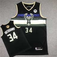 IDAWN7 New NBA Final Jersey Milwaukee Bucks No. 34 ANTETOKOUNMPO Classic Sports Vest T-Shirt Commemo