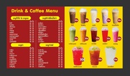 ป้ายไวนิลกาแฟโบราณ เมนู ขนาด 150*80 ซม. แนวนอน แก้ราคาได้