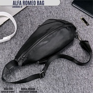 ALFA ROMEO BAG - ALFA ROMEO BAG Men's Leather Sling Bag