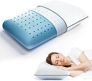 Sofslee Gel Memory Foam Pillow Standard/Queen Size Cooling Pillow Medium Firm for Side, Back and Stomach Sleepers, with Washable Cover, Orthopedic Bed Pillows for Neck and Shoulder Pain 1Pack