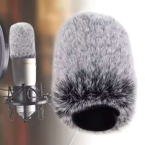 Microphone Wind Muff Windscreen Muff Fluffy Mic Wind Cover Mic Furry for Both Outdoor and Indoor Env