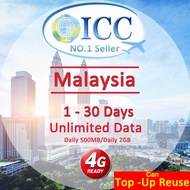 ICC_Malaysia 1-30 Days Unlimited Data SIM Card (Can top up and reuse)