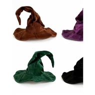 [Free Shipping] Halloween Witch Hat Twisted Witch Hat Flannel Witch Hat Pleated Witch Hat Halloween 