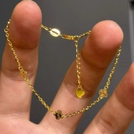 With Clover Light Luxury Girlfriend Simple Gold Exquisite Niche Silver 925 Stacked Bracelet Female W