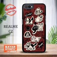 Berkah Casing Realme C2 [AESTTHE CAT] Glossy Hardcase Premium Glossy SoftcaseRealme C2