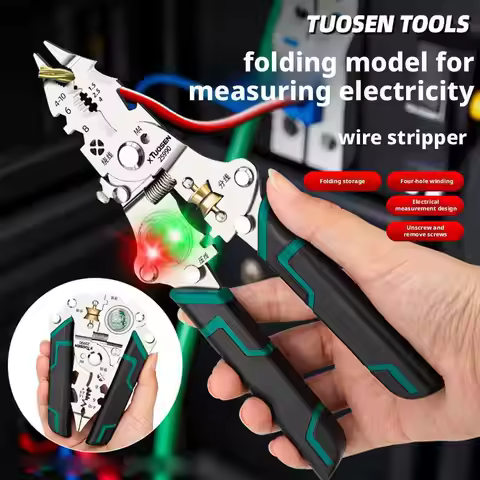 TUOSEN Foldable Electrician Stripping Pliers Cutter Cutting And Crimping Pliers 4 In 1 Wire Strippin
