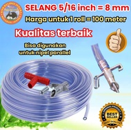 selang 5/16 inch 1 roll isi 100 meter bisa untuk nipel paralel kelinci