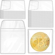 150Pcs Single Pocket Coin Flips Clear Coin Collector Protectors Individual Plastic Sleeves Holders S
