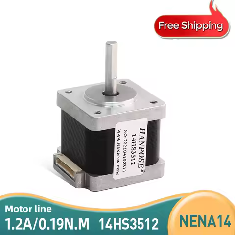 Nema14 Stepper Motor 2 Phase 1.8 Degree 14HS3512 For Titan Extruder 4 Lead H35mm 3D Printer Parts St