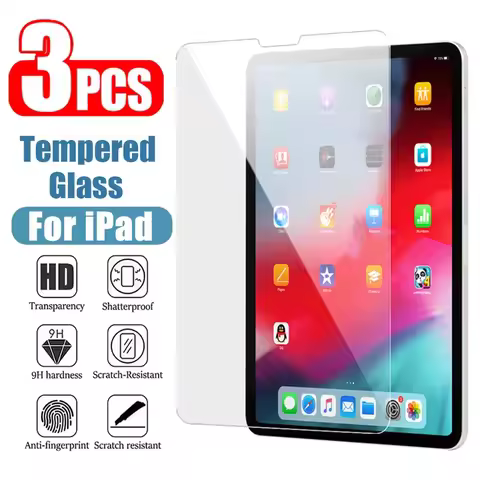 3Pcs Tempered Glass Film For Apple iPad 10th 9th 8th 7th Mini 6 5 4 3 For Apple iPad Air 5 4 3 Pro 1