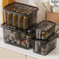 GZP Transparent Black Storage Box Household Plastic Storage Box Clothing Toys Car Storage Box Studen