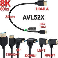 FREE SHIPPING - AVPRO AVL23AC 8K 60Hz HDMI 2.1 to Mini HDMI Cable OD4.0mm 30cm