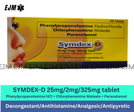 Symdex D 25mg/ 2mg/ 325mg Tablet - 100 tablets