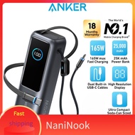 NaniNook  Anker Power Bank 25000mAh 165W Ultra Fast Portable Charger with Built In Retractable USB C