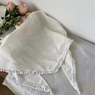 Fever Milk White Lace Headband Korean Sweet Girl Accessories French Retro Triangle Scarf Female Head