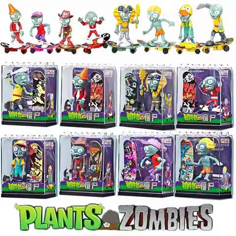 Plants vs Zombies 2 Action Figures Toys Surfing Skateboard Zombie Pull-back Vehicle PVZ Game Periphe