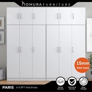 【FREE SHIPPING】HOMURA Furniture 6x8FT Wardrobe With Shelving / Almari Baju / Cupboard