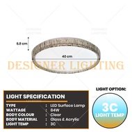 [40CM] Ceiling Light LED 3C Surface Lamp Modern LED 3C Dimmable Living Light Bedroom Light Lampu Hia