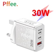 Pffee USB C 30W 50W PD + QC3.0 Fast Charging Charger Type C Plug PD Adapter Travel USB Charging