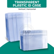 FMP Transparent Plastic ID Holder with Zip Lock ID Case Vertical & Horizontal ID Protector