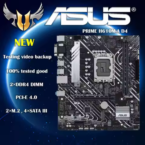 ASUS PRIME H610M-A D4 Motherboard Support 12th-Gen CPU DDR4 64GB PCIE4.0 Dual M.2 Socket Intel H610