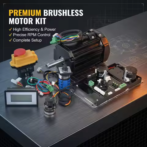 850W/1100W Brushless DC Motor Main Control Board Lathe Drive Kit, 220V/110V BLDC Electric Motor Powe