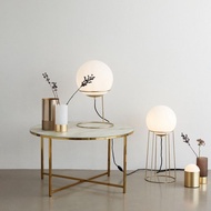 【Hübsch】－020612 大理石紋金屬腳茶几桌 矮桌 圓桌