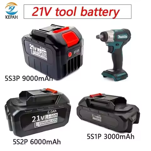 21V 6Ah 9Ah 5S2P 5S3P High-Power Rechargeable Lithium-Ion Battery for Makita 18V 20V Cordless Dirll/
