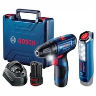 BOSCH ชุด COMBO KIT สว่านไขควงไร้สาย พร้อมไฟฉายไร้สาย รุ่น GSR 120-LI + GLI 120-LI